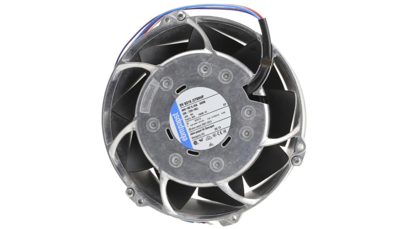 ebm-papst DV 6300 TD - S-Force Series Axial Fan, 48 V dc, DC Operation, 1050m³/h, 300W, 172 x 51mm