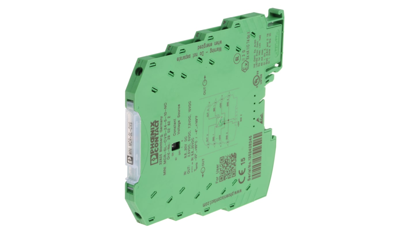 Phoenix Contact 3RS7025 Series Signal Conditioner, Voltage Input, Voltage Output, 9.6 → 30V dc Supply