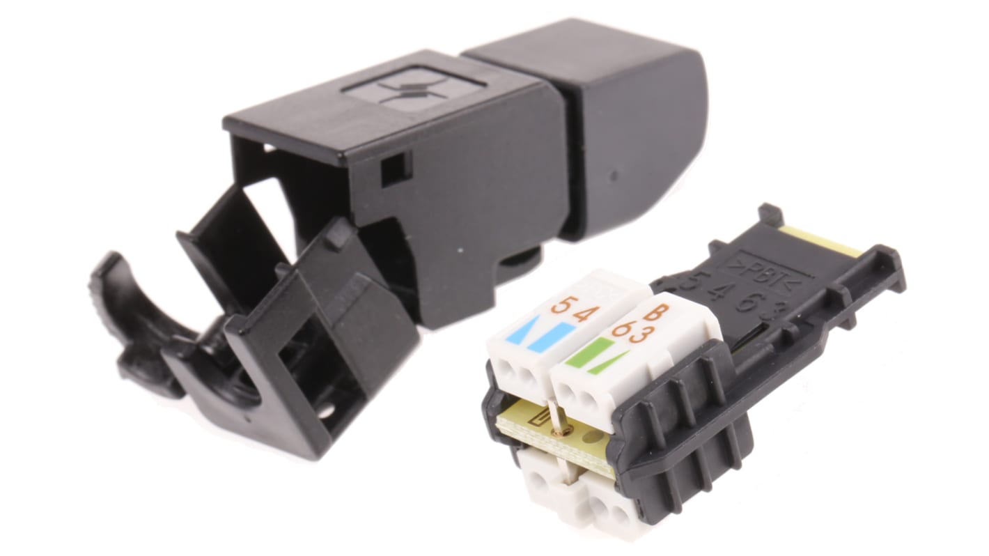 Telegartner UFP8 Series Male RJ45 Connector, Cable Mount, Cat6a, UTP Shield