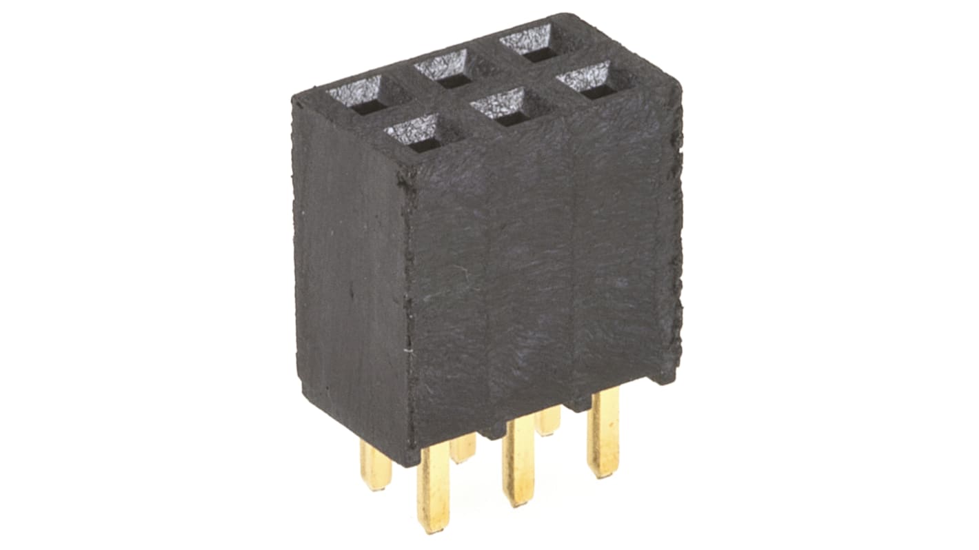 Gniazdo PCB 6 -pinowe 2 -rzędowe raster: 2.54mm typu płytka – płytka Proste Przewlekany