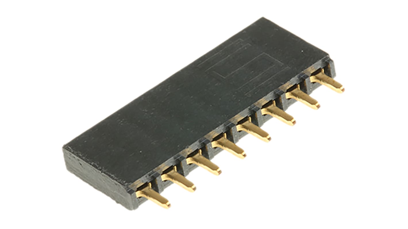 Samtec SSQ Series Straight Through Hole Mount PCB Socket, 8-Contact, 1-Row, 2.54mm Pitch, Solder Termination