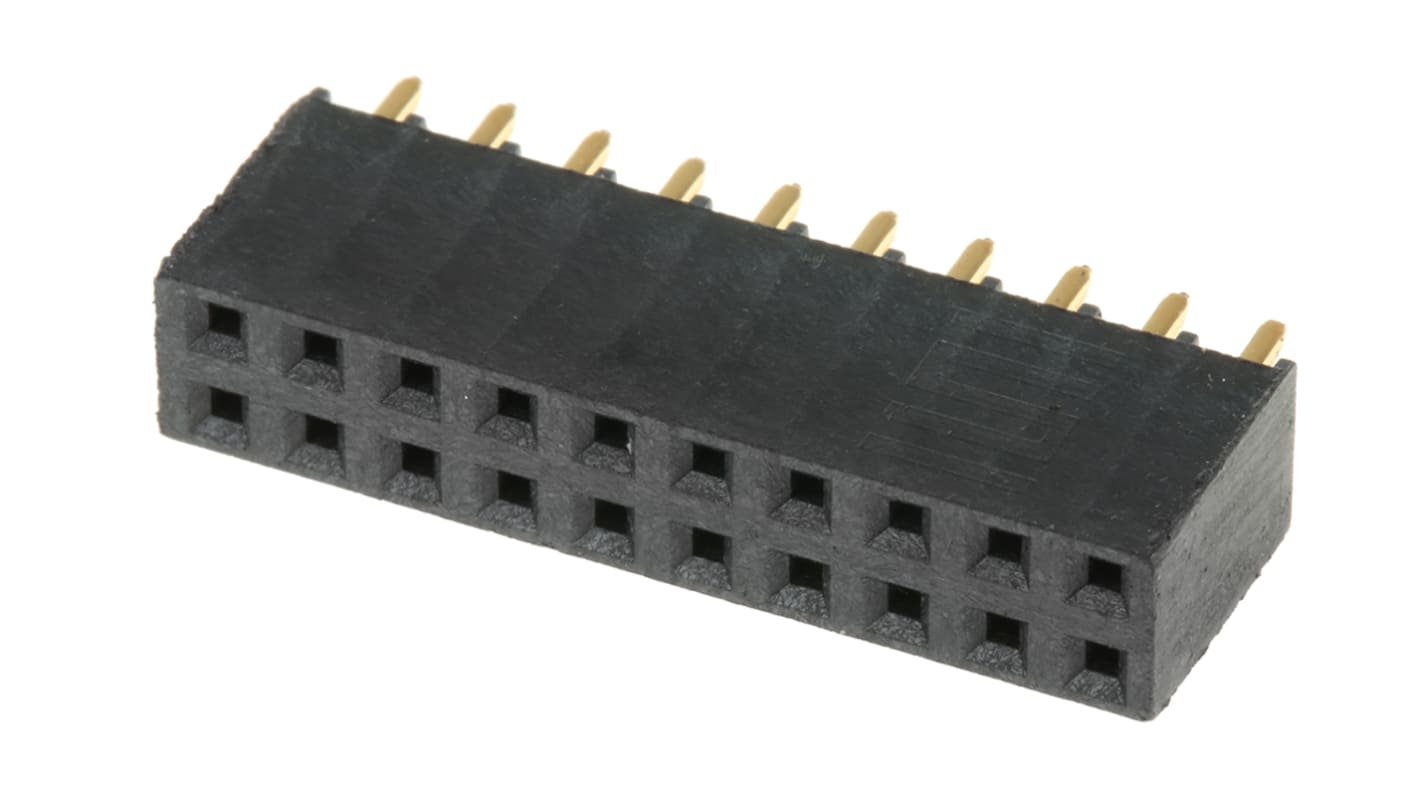 Gniazdo PCB 20 -pinowe 2 -rzędowe raster: 2.54mm typu płytka – płytka Proste Przewlekany