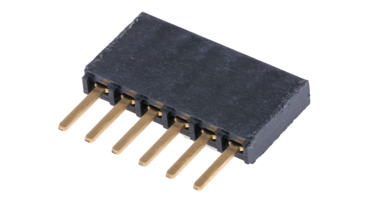Gniazdo PCB 6 -pinowe raster: 2.54mm typu płytka – płytka Proste Przewlekany