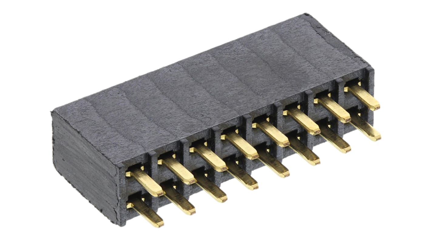 Samtec SSW Series Straight Through Hole Mount PCB Socket, 16-Contact, 2-Row, 2.54mm Pitch, Solder Termination