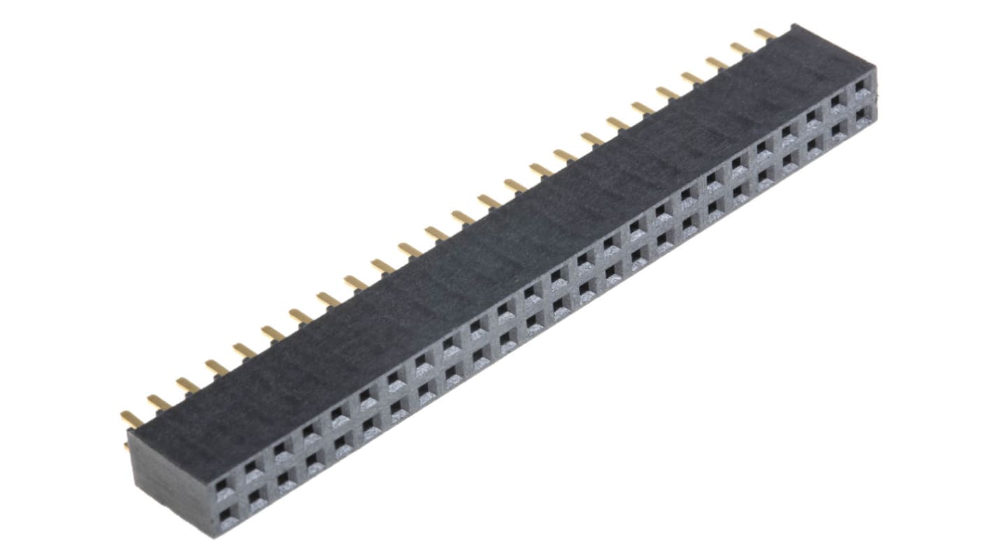 Samtec SSW Series Straight Through Hole Mount PCB Socket, 50-Contact, 2-Row, 2.54mm Pitch, Solder Termination