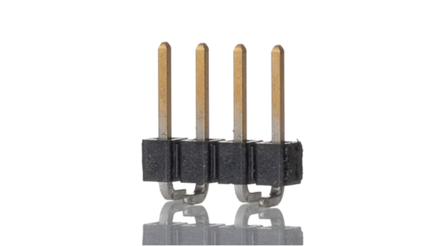 Samtec TSM Series Straight Surface Mount Pin Header, 4 Contact(s), 2.54mm Pitch, 1 Row(s), Unshrouded