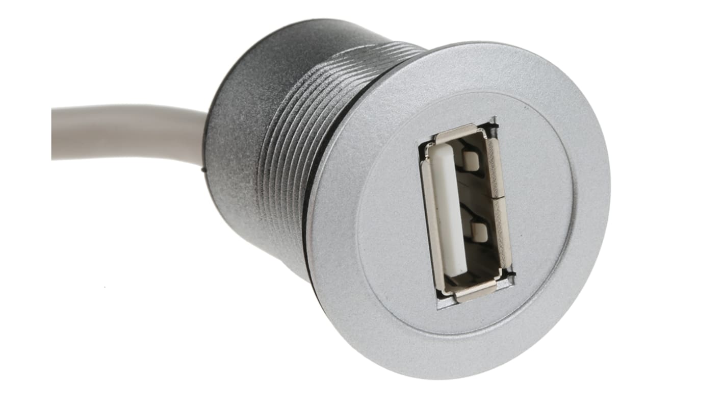 Kabel USB Złącze A USB A Złącze B USB A dł. 1.5m Przewód przedłużający USB USB 2.0 kolor: Szary