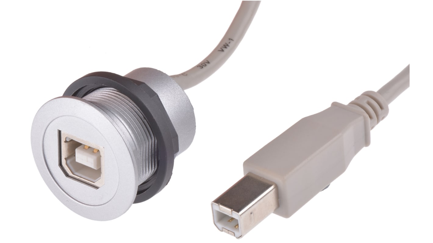 HARTING USB 2.0, Male USB B to Female USB B, 3m