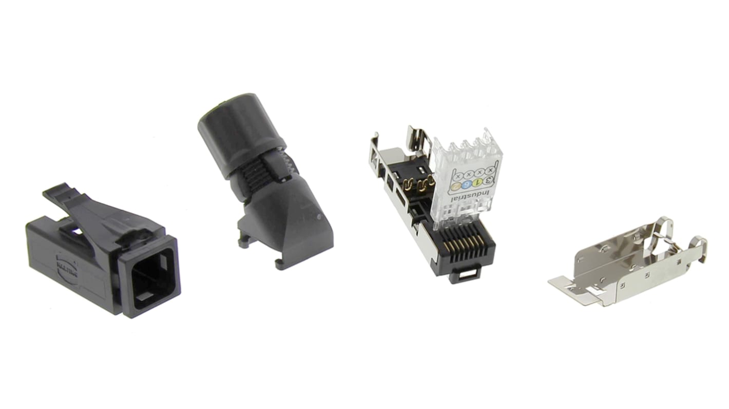 HARTING RJ Industrial Series Female RJ45 Connector, Cable Mount, Cat5 Angled 4P4C -Way
