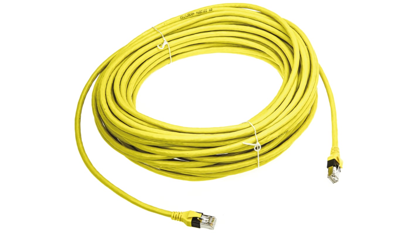 Cable Ethernet Cat6 SF/UTP HARTING de color Amarillo, long. 20m, funda de Poliuretano (PUR)