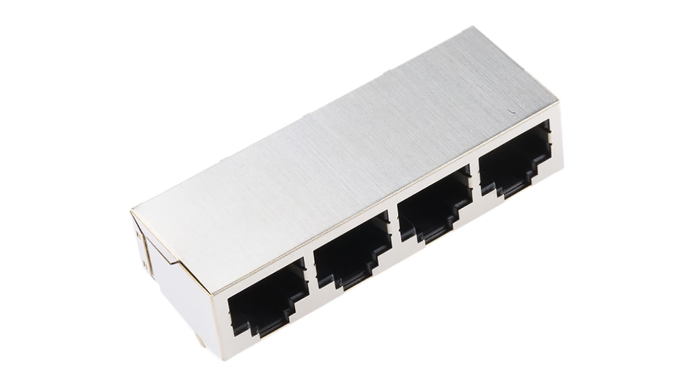 HARTING RJ Industrial Series Female RJ45 Connector, Through Hole, Cat5 Right Angle 8C x 4 Ports -Way