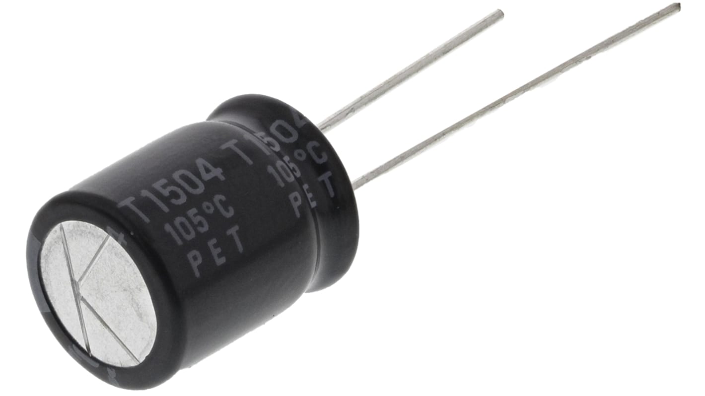 Rubycon PX, THT Aluminium-Elektrolyt Kondensator 220μF ±20% / 50V dc, Ø 10mm x 12.5mm, bis 105°C