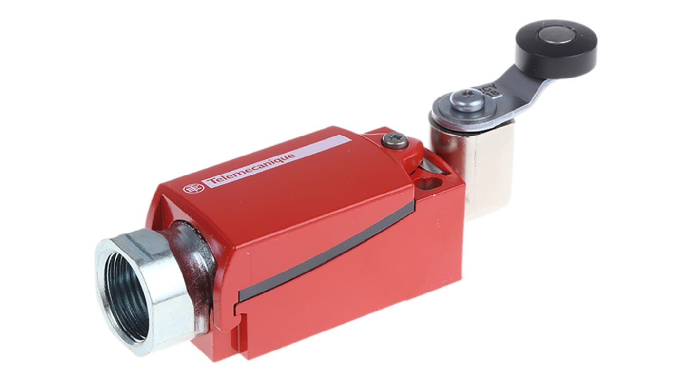 Telemecanique Sensors XCSD Series Roller Lever Interlock Switch, 2NC/1NO, 3P, Metal Housing