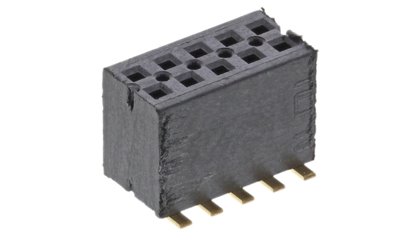 Samtec FLE Series Straight Surface Mount PCB Socket, 10-Contact, 2-Row, 1.27mm Pitch, SMT Termination