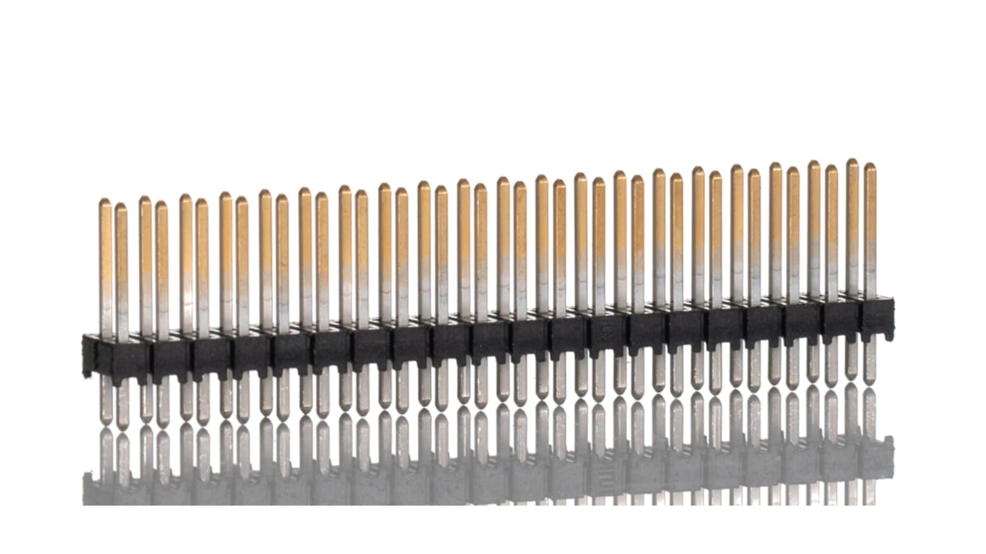 Samtec TSW Series Straight Through Hole Pin Header, 40 Contact(s), 2.54mm Pitch, 2 Row(s), Unshrouded