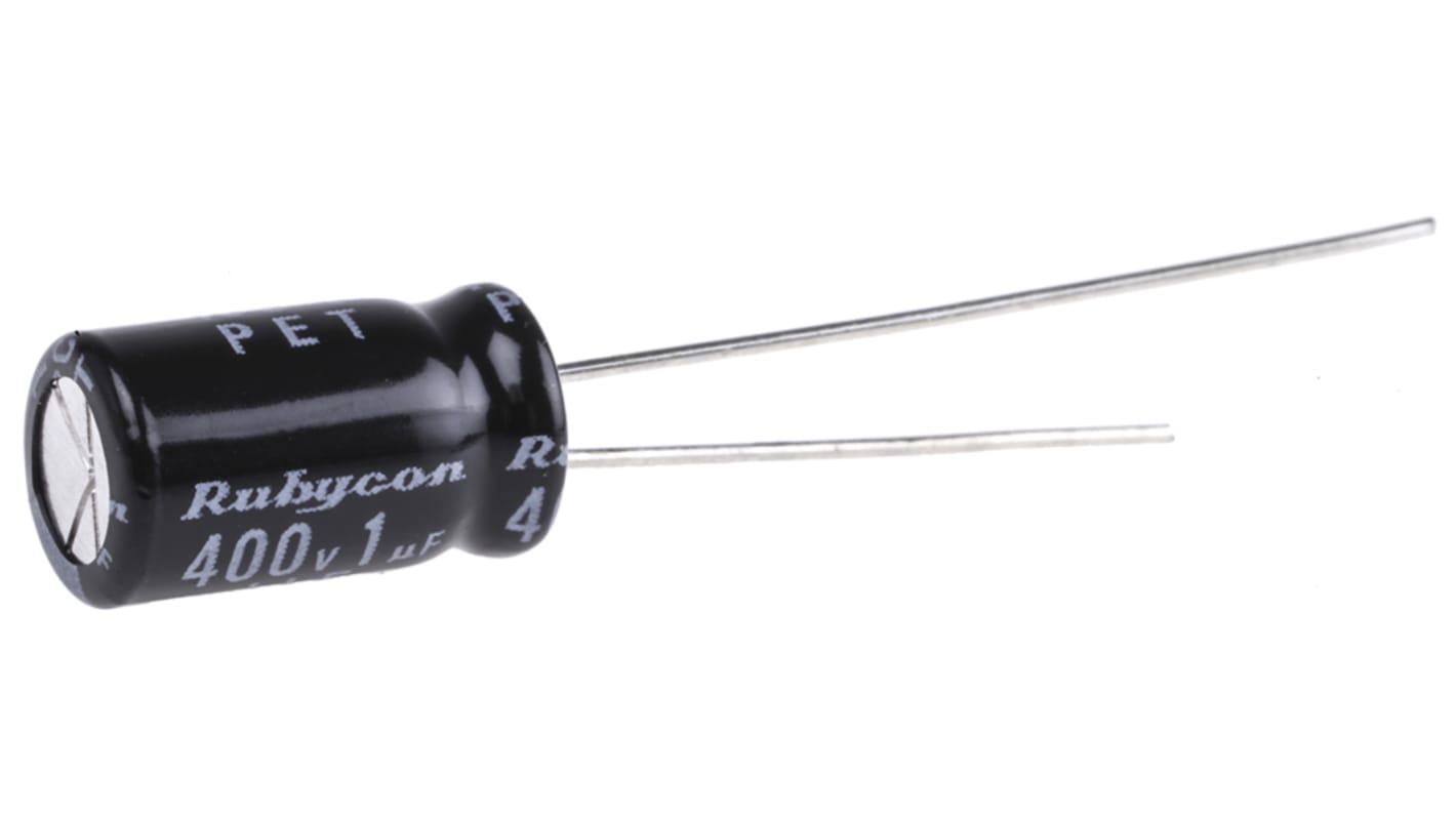 Rubycon 1μF Aluminium Electrolytic Capacitor 400V dc, Radial, Through Hole - 400LLE1MEFC6.3X11