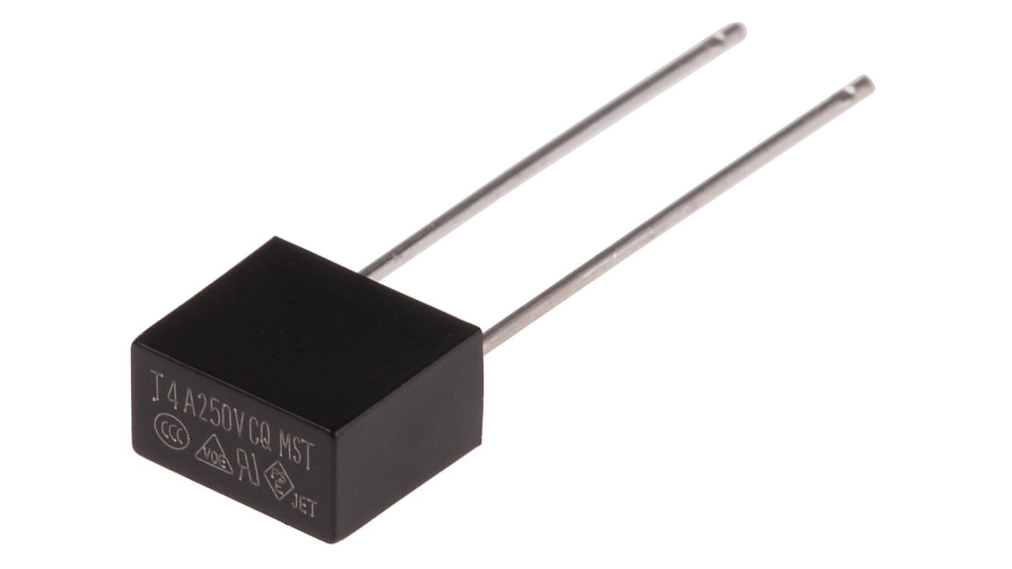 RS PRO TPC 板一次性保险丝, 4A, 250V 交流, 径向, 8.35mm长 x 4.3mm宽 x 7.7mm高