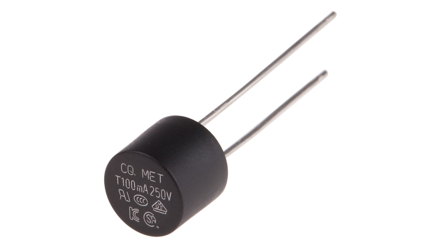 RS PRO PC Board Non Resettable Fuse, Radial 100mA, 250V