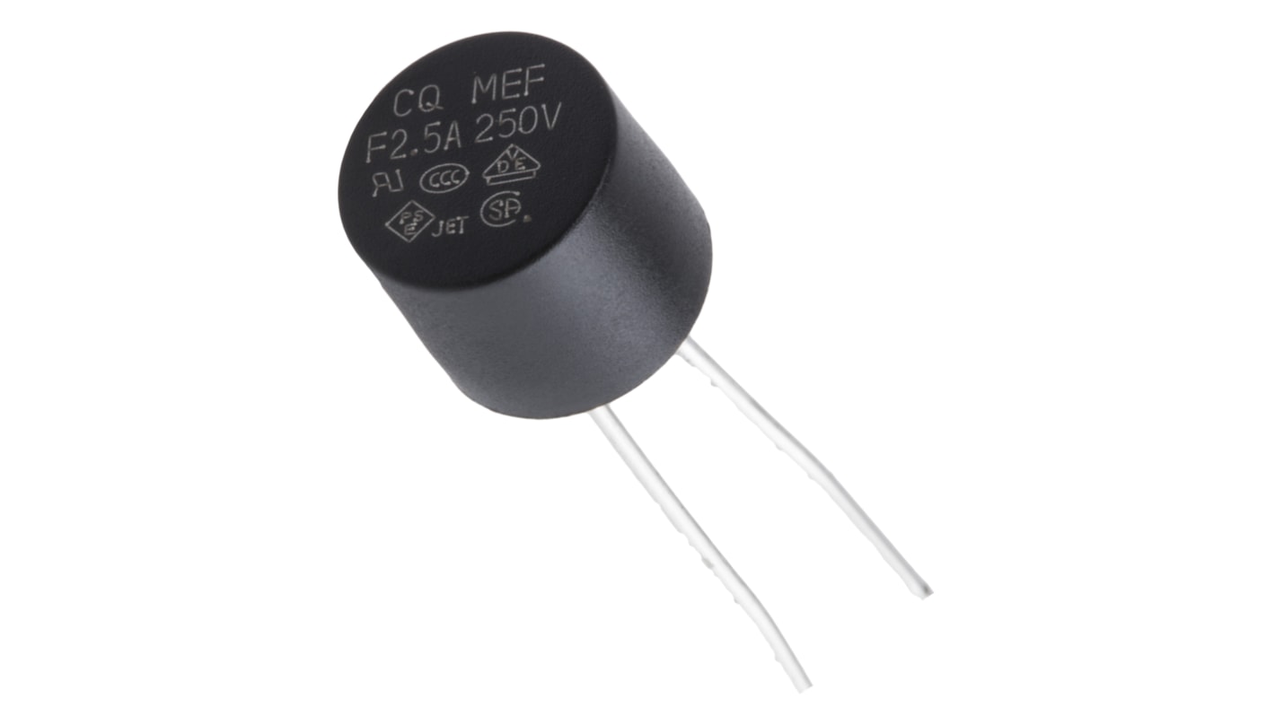 RS PRO F一次性保险丝, 2.5A, 250V 交流, 径向, Φ8.35mm x 7.7mm高