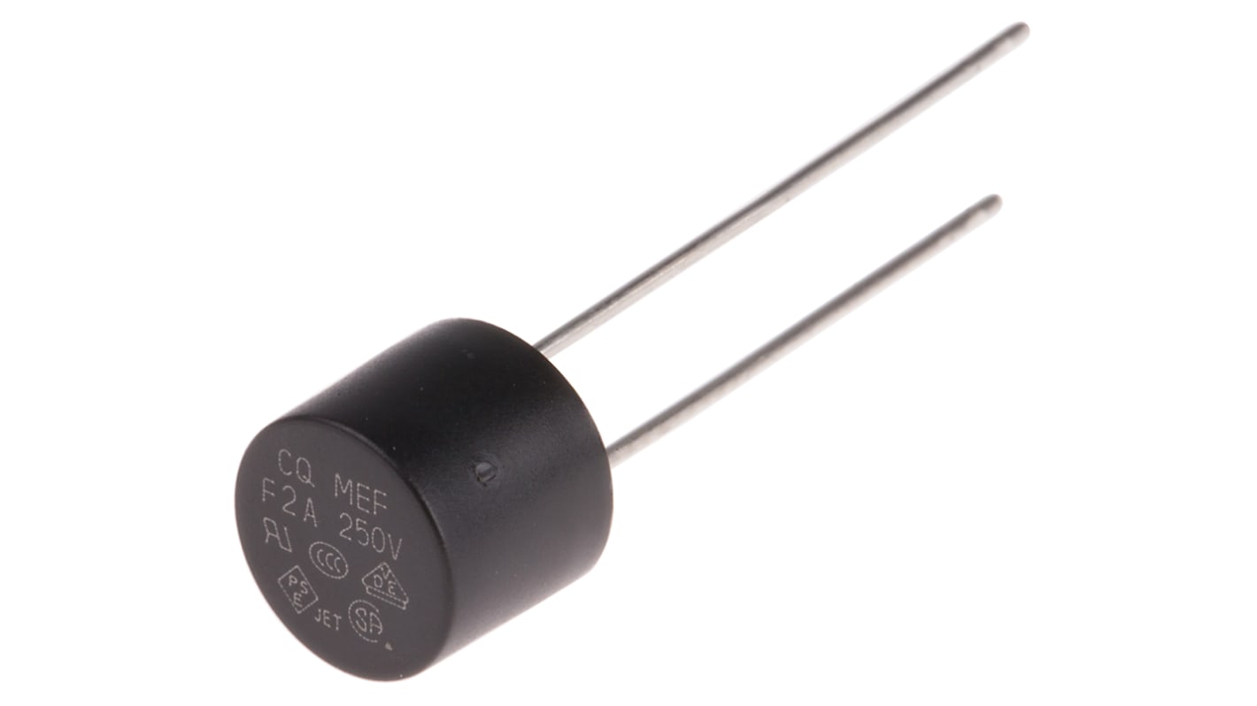 RS PRO FPC 板一次性保险丝, 2A, 250V 交流, 径向, Φ8.35mm x 7.7mm高