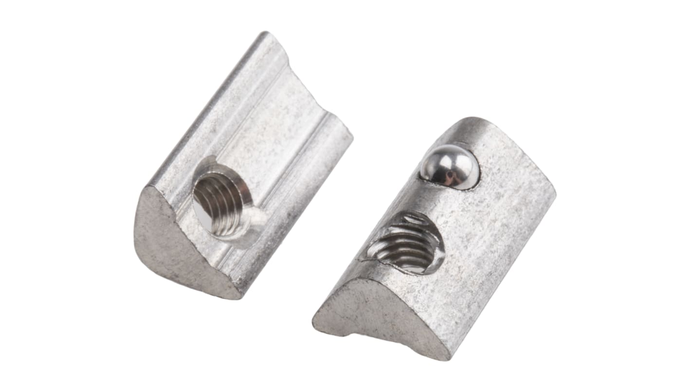 Dado con scanalatura a T RS PRO in Acciaio inossidabile, per profili da 30 mm, scalanatura da 6mm, M5, L. 17mm