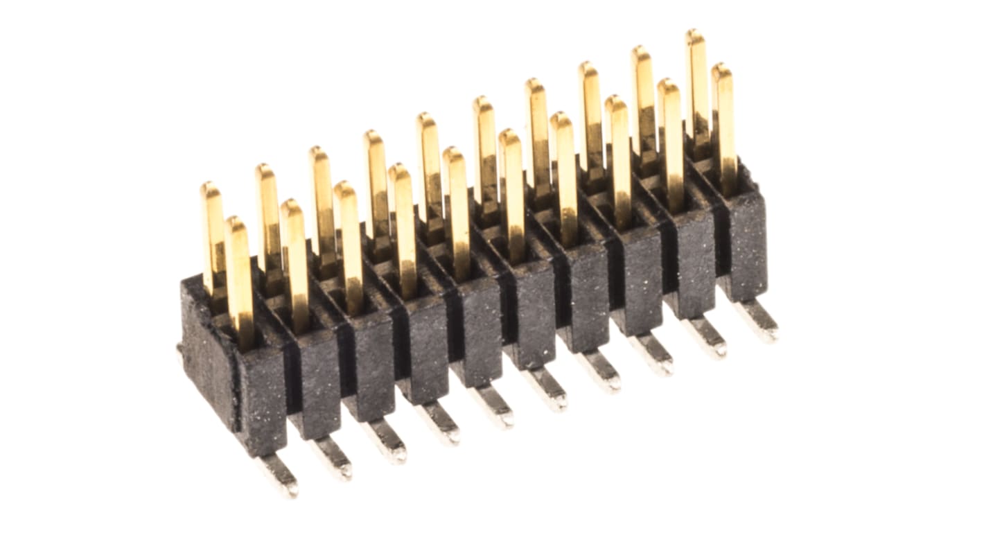 Samtec FTSH Series Straight Surface Mount Pin Header, 20 Contact(s), 1.27mm Pitch, 2 Row(s), Unshrouded
