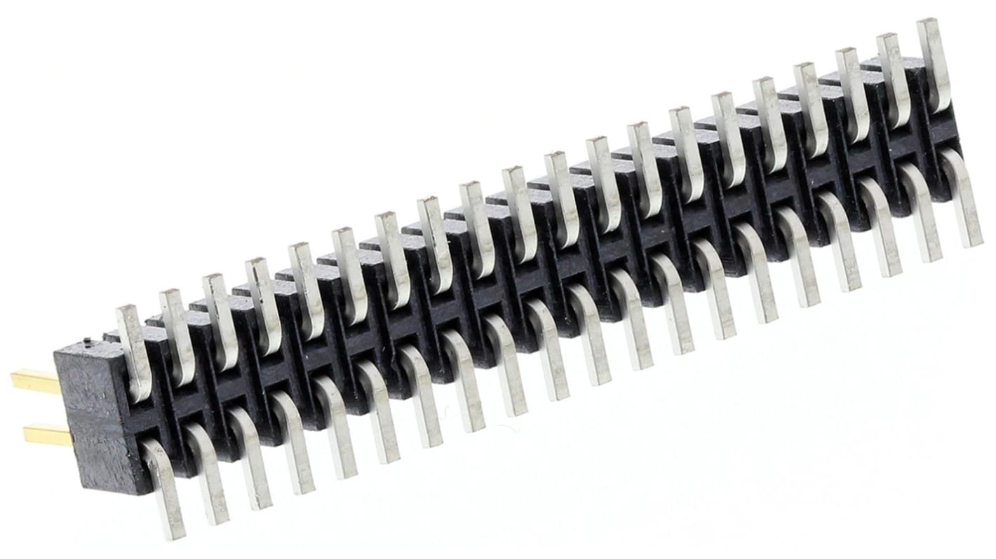 Samtec FTSH Series Straight Surface Mount Pin Header, 40 Contact(s), 1.27mm Pitch, 2 Row(s), Unshrouded