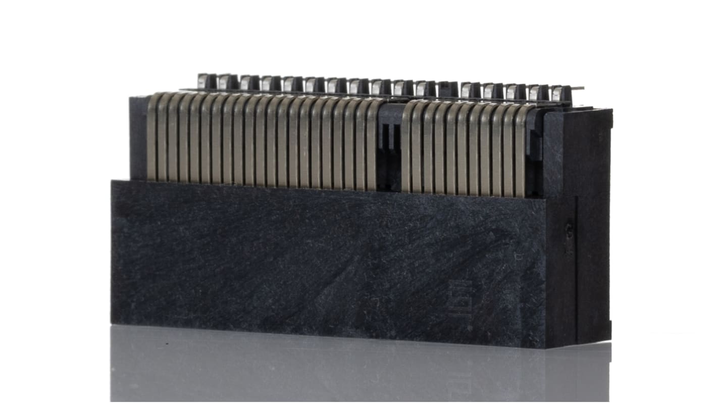 Samtec PCIE Series Right Angle Female Edge Connector, Through Hole Mount, 64-Contacts, 1mm Pitch, 2-Row, Solder