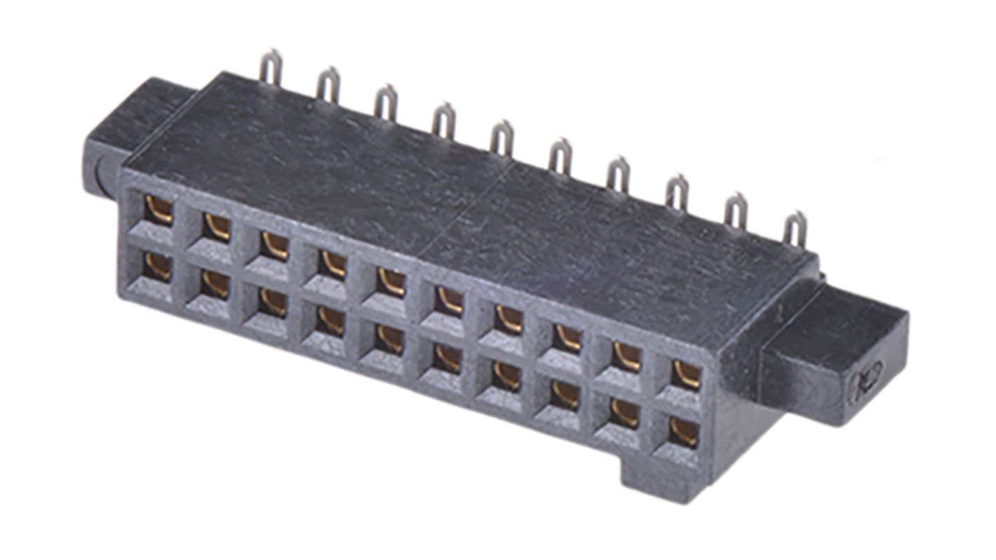 Samtec SFM Series Straight Surface Mount PCB Socket, 20-Contact, 2-Row, 1.27mm Pitch, Solder Termination