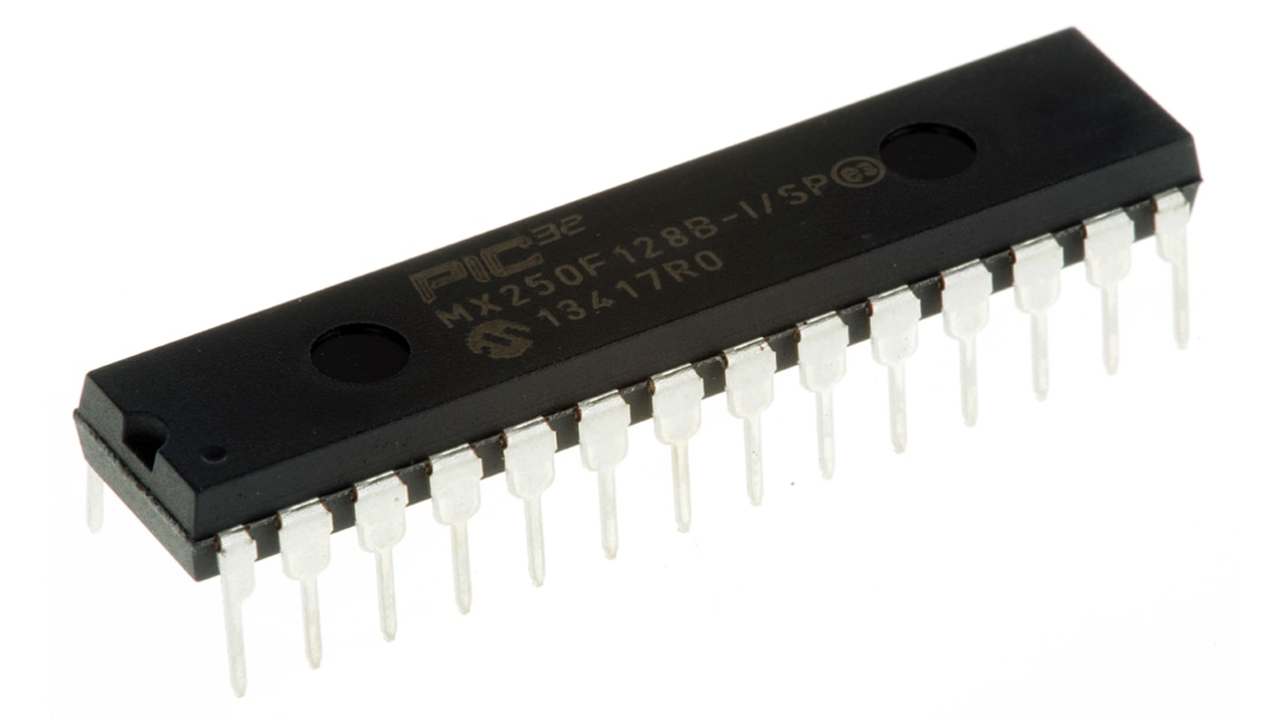 Microchip PIC32MX250F128B-I/SP, 32bit PIC Microcontroller, PIC32MX, 40MHz, 128 kB Flash, 28-Pin SPDIP