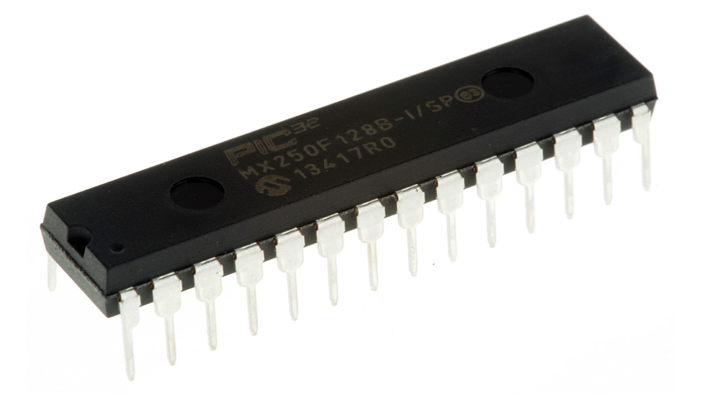 Microchip マイコン, PIC, 40MHz, 128 kB, フラッシュ, 28-Pin SPDIP