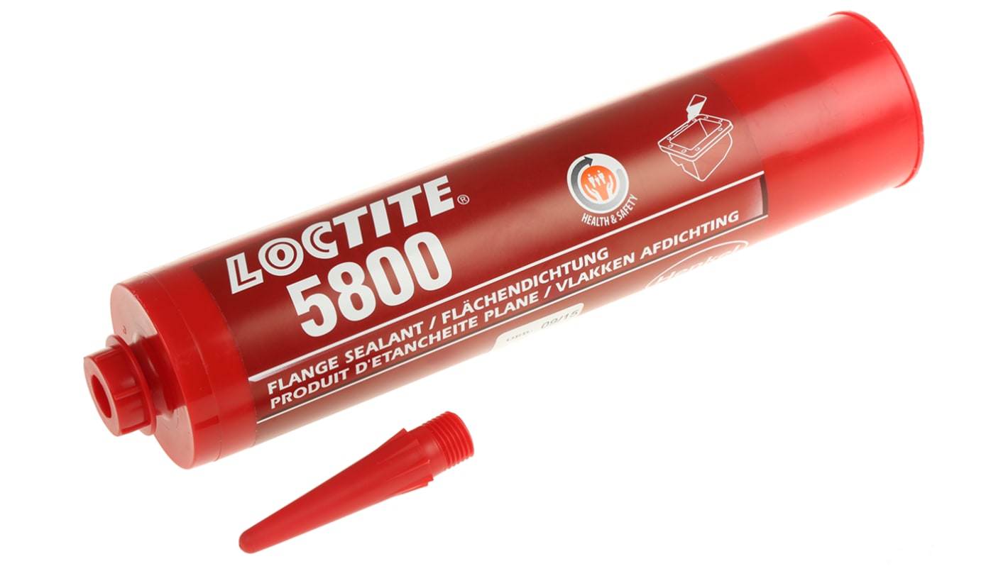 Loctite 5800 Schraubensicherung anaerob Flüssig Rot Abdichtung, Flasche 300 ml, Mittelfest aushärtend in 1 Woche