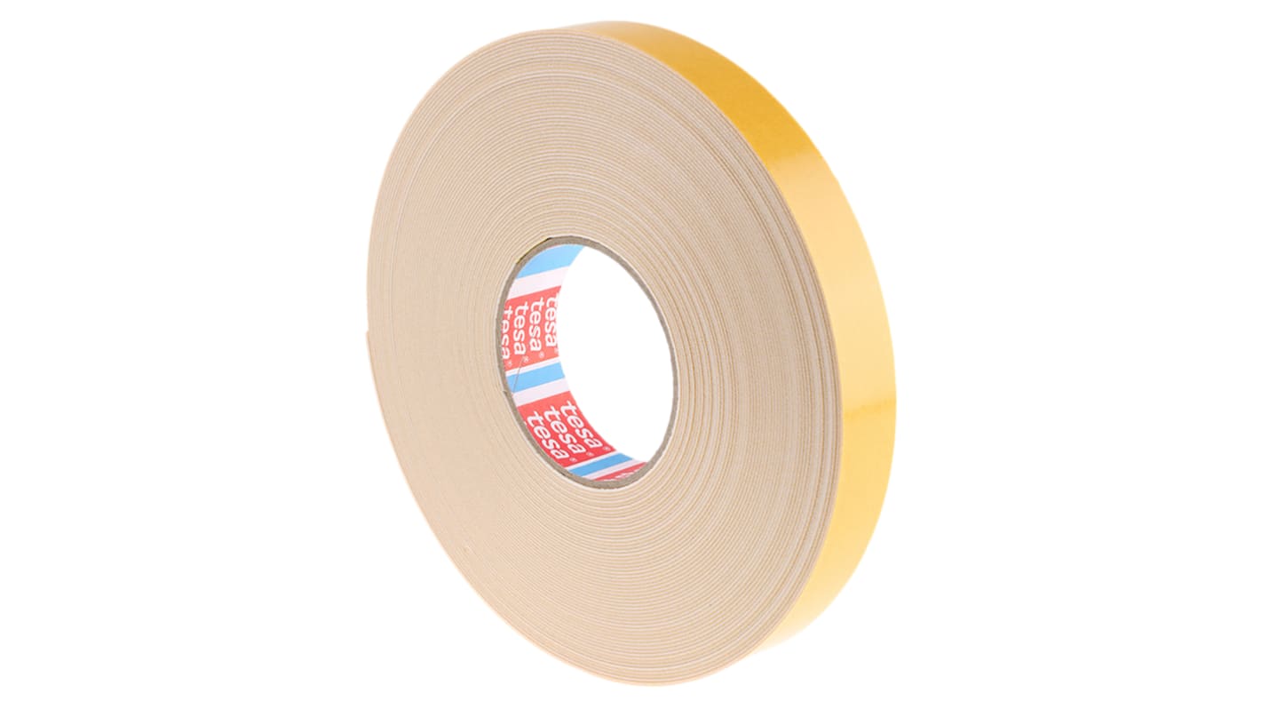 Tesa 4957 Schaumstoff-Klebeband doppelseitig, Weiß, Stärke 1.0mm, 25.0mm x 25.0m, 4 N/cm