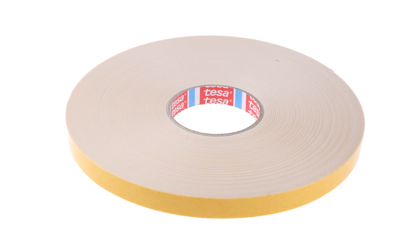 Cinta adhesiva de espuma de PE Tesa 62934 de color Blanco, 19.0mm x 50.0m, grosor 0.80mm