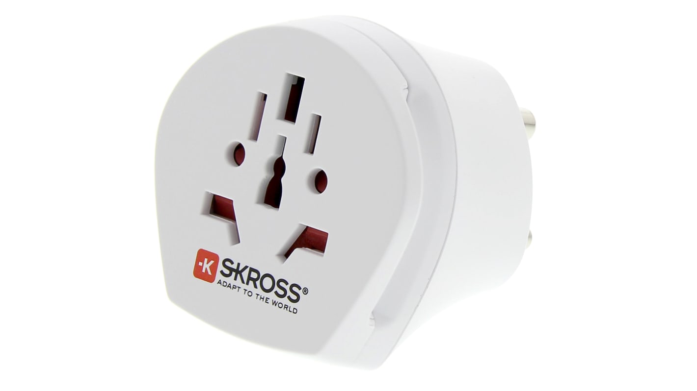 RS PRO Australia, China, Europe, Italy, Switzerland, UK, USA to Europe, India Travel Adapter, Rated At 5A