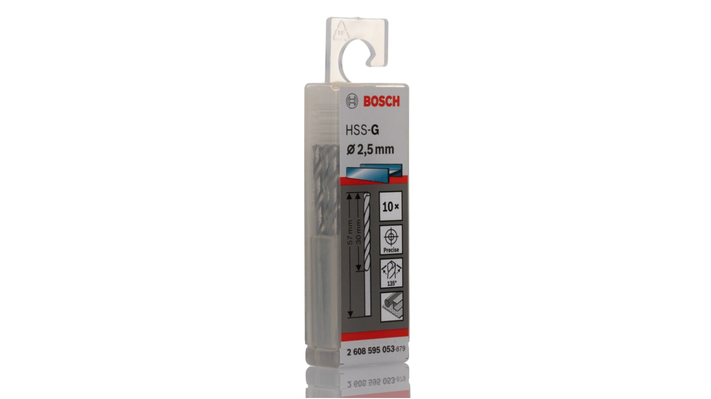 Punta elicoidale Bosch, HSS-G, Ø 2.5mm, lunghezza 57 mm