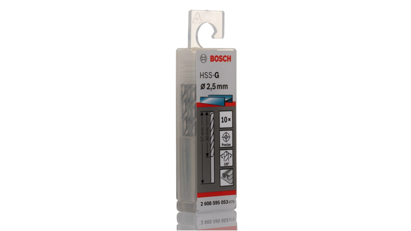 Bosch HSS-G Spiralbohrer 2.5mm x 57 mm, 10 Stück