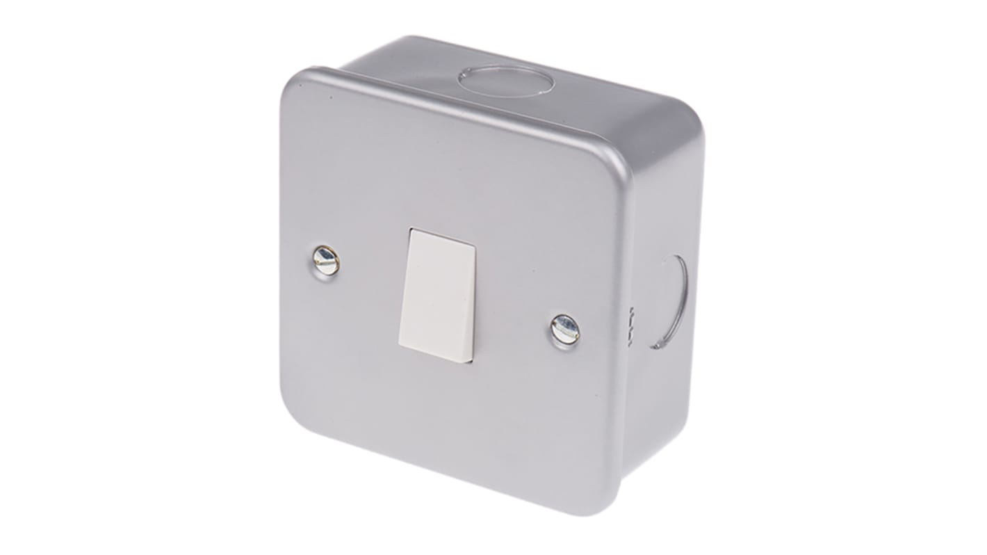 RS PRO Grey Metal Clad Switch, 2 Way, 1 Gang