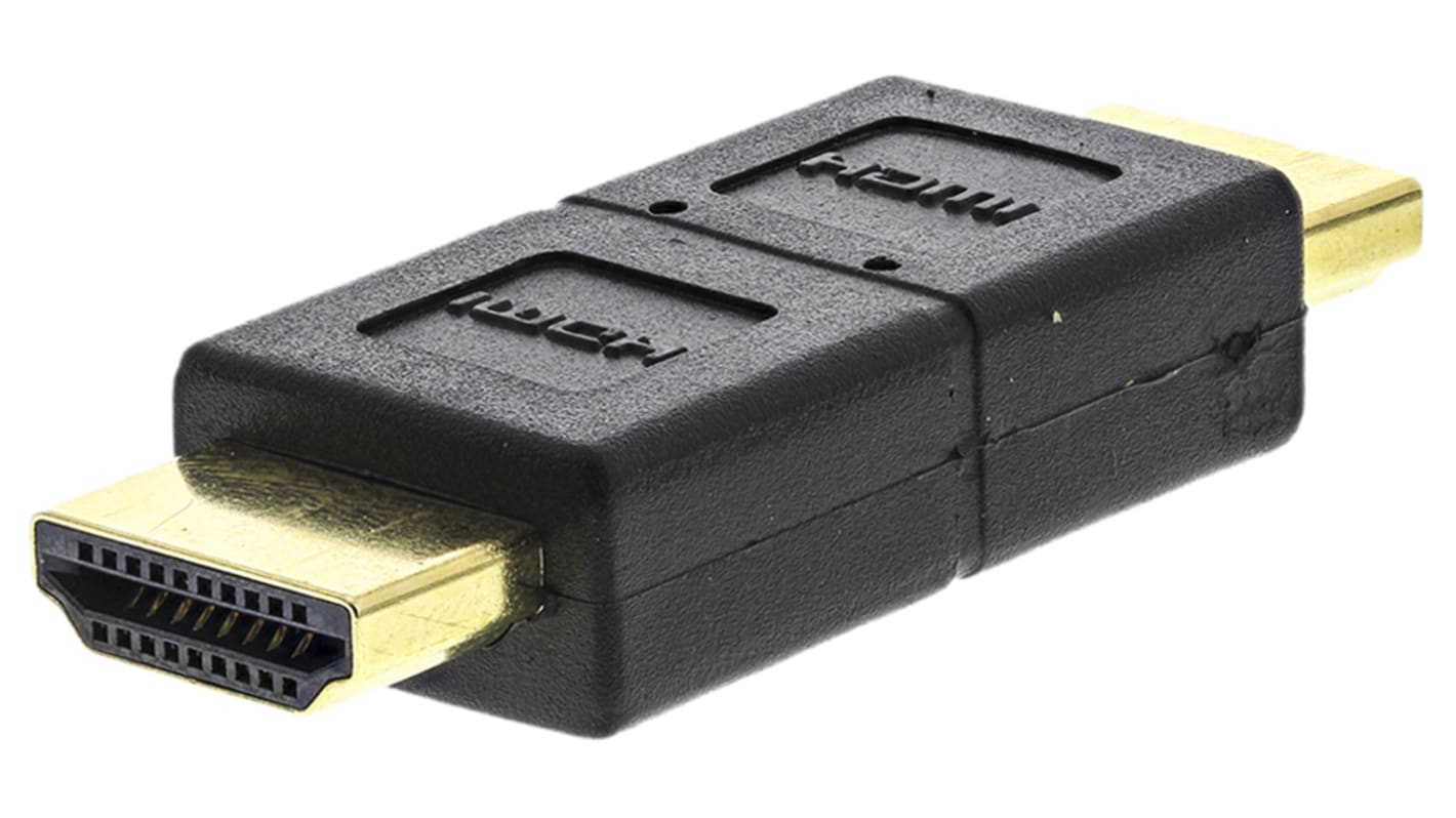 RS PRO AV转接头, HDMI 公头 (1)转HDMI 公头 (1), 直向