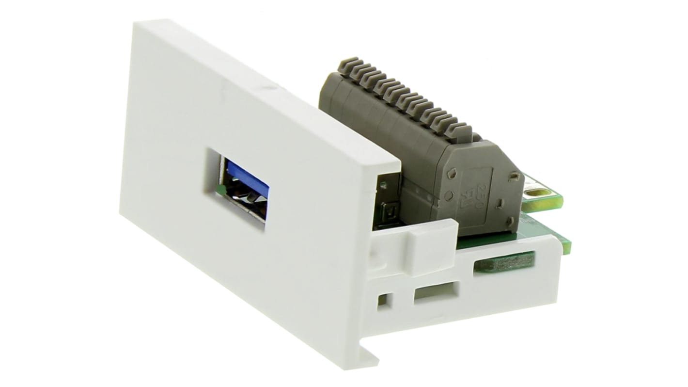 RS PRO Single Gang 1 Way Female USB 3.0 Faceplate
