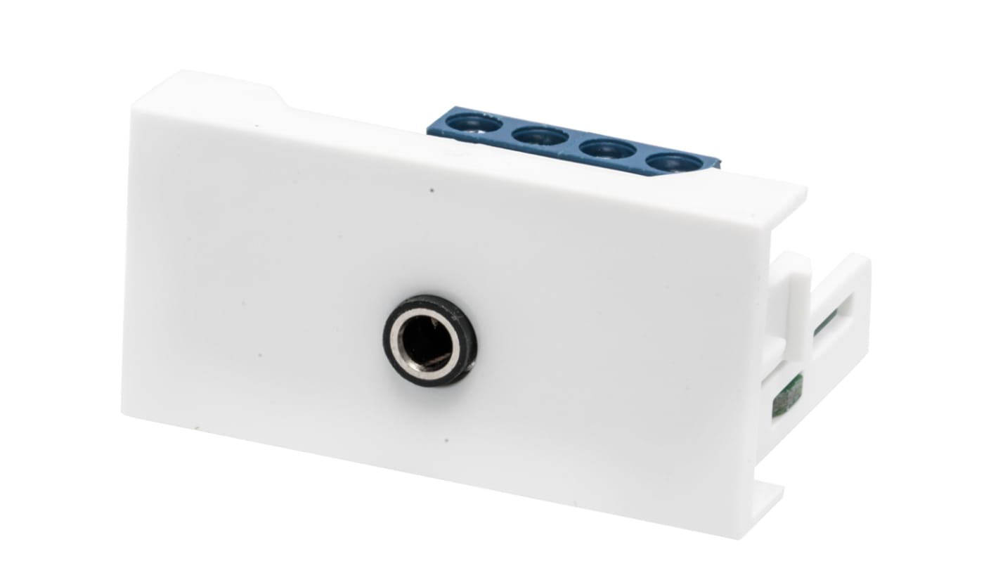 RS PRO Single Gang 1 Way Female 3.5 mm Stereo Audio Jack Faceplate
