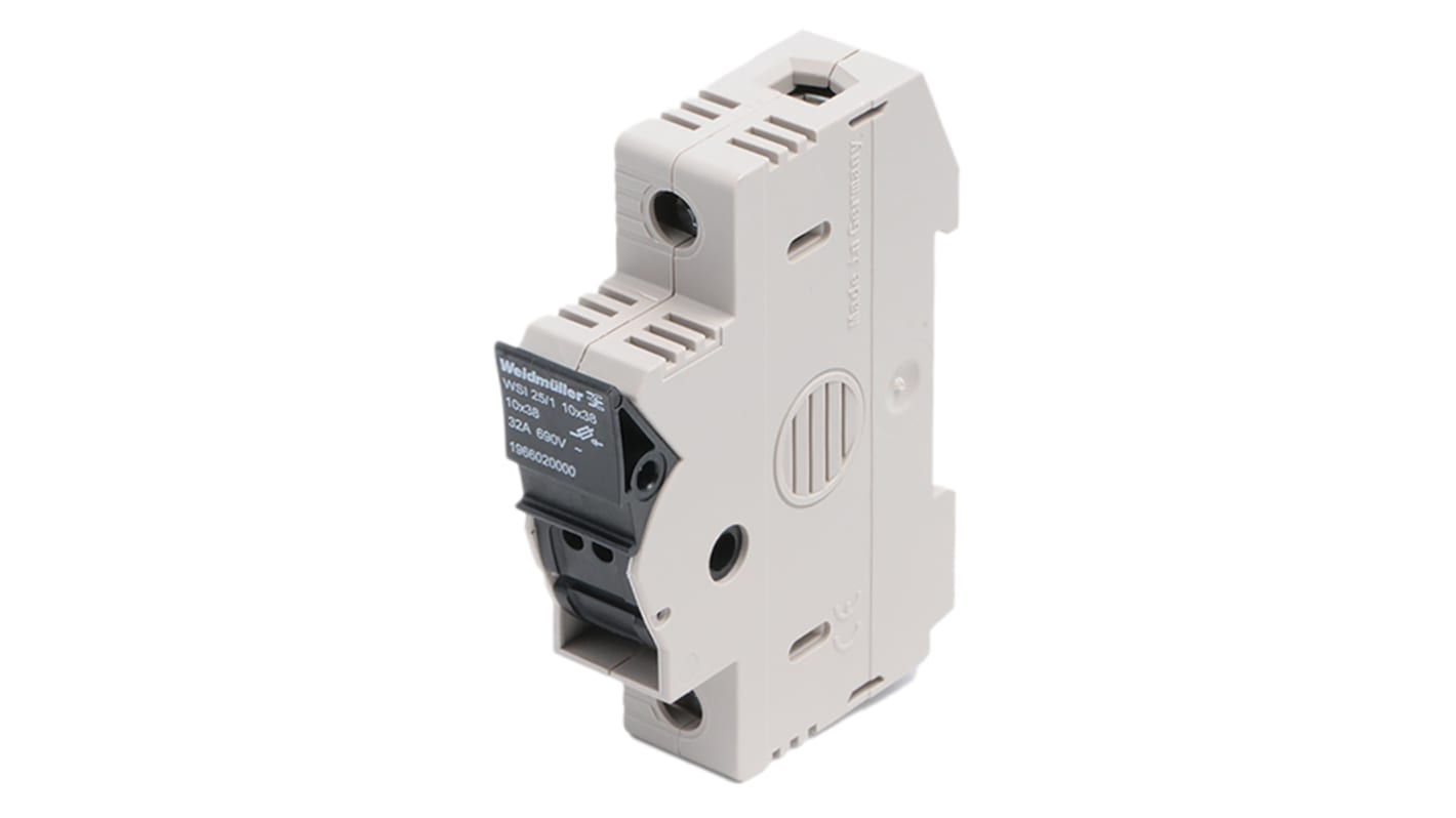 Weidmüller W Series Beige Fused DIN Rail Terminal, 10mm², Single-Level, Screw Termination