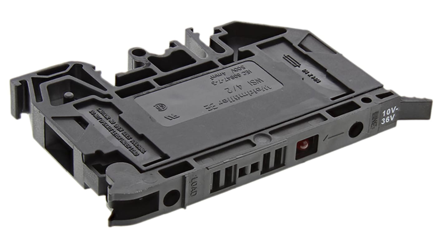 Weidmuller 1880410000 W Series Black, 6mm², Single-Level, Screw Termination