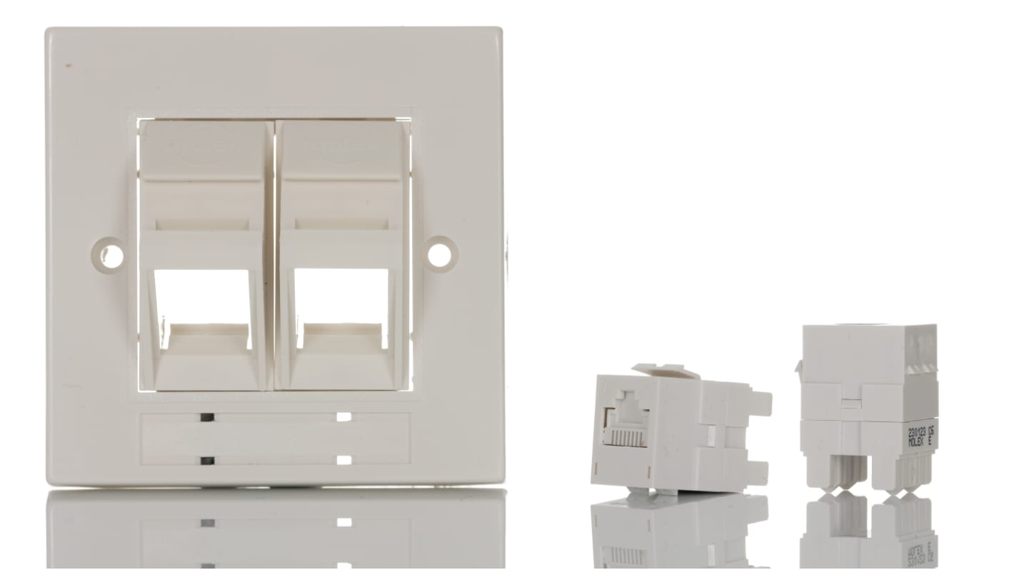 RJ, řada: PowerCat Euromod II, Úhlový rozhraní RJ45/IDC plášť UTP barva Bílá Cat6 Molex Premise Networks