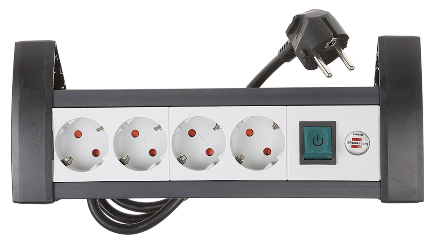 Rallonge électrique brennenstuhl 1.8m, 4 prise Type F - Schuko allemand, 230 V, 16A