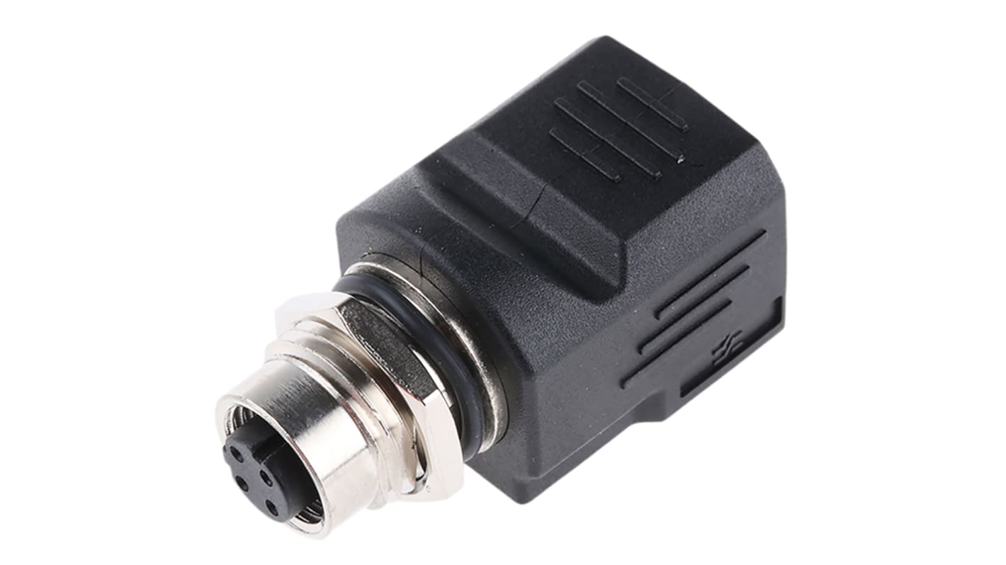 Adaptateur Prise femelle M12/prise femelle RJ45 cat. 5 Weidmuller, ports Blindé