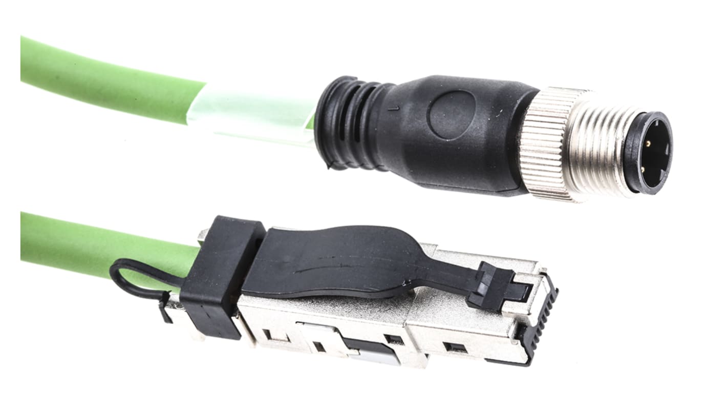 Cable Ethernet Cat5 Weidmuller de color Verde, long. 1m, funda de Poliuretano (PUR)