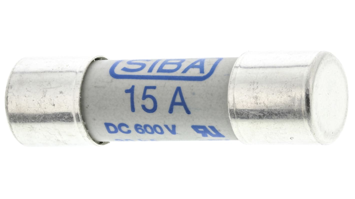 Fusibile a cartuccia SIBA URZ, 15A, Ø 10 x 38mm, 600V cc