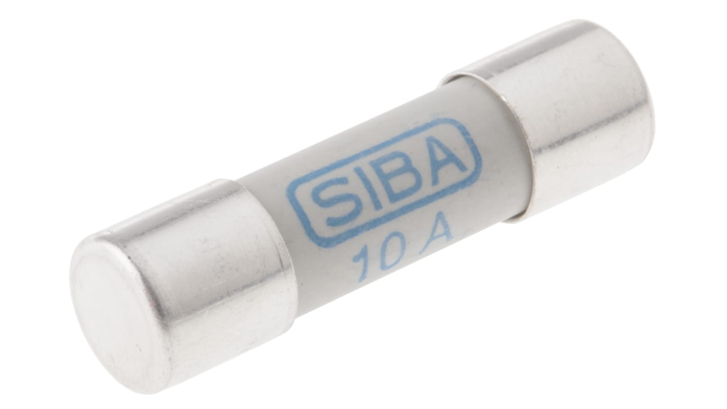 SIBA 10A Ceramic Cartridge Fuse, 10 x 38mm