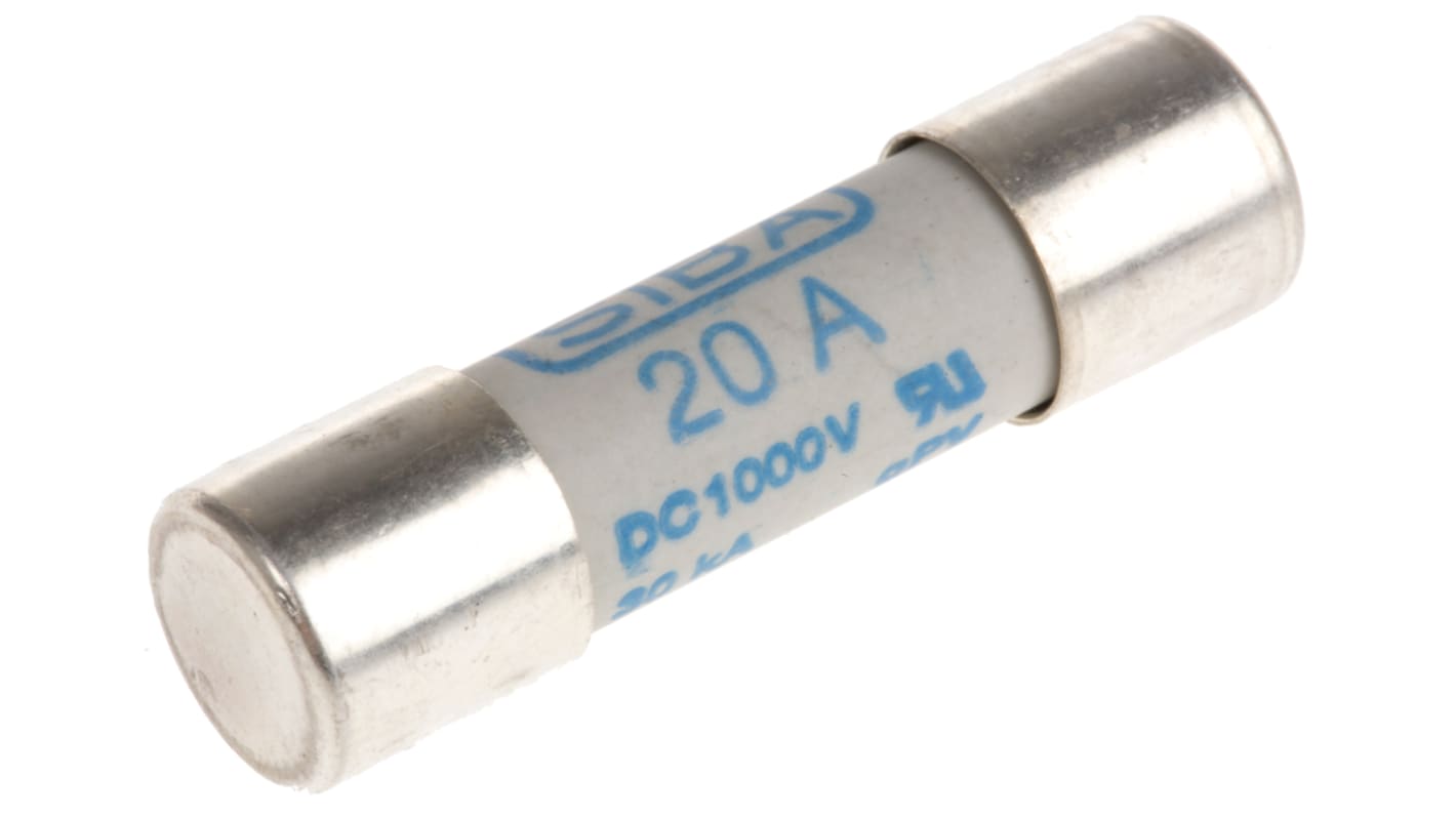 Fusibile a cartuccia SIBA URZ, 20A, Ø 10 x 38mm, 1kV cc